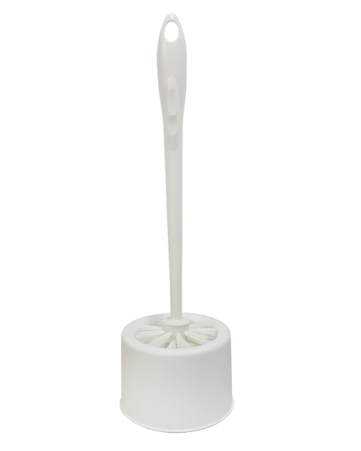 Escobillero W.C.  ECO Blanco (Escobilla Mango Plstico Blanca + Soporte). 